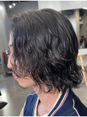 メンズミディアムパーマメンズボブパーマスパイラルパーマ