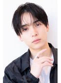 毛流れセンターパート黒髪ニュアンスパーマ