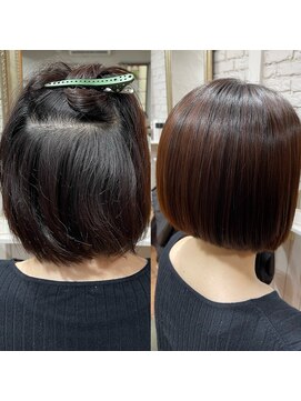 ボクノ 3号店(bokuno) ふんわり丸みボブの髪質改善縮毛矯正