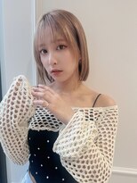 ニューヨークニューヨーク なんば道頓堀店(NYNY)&nbsp;小顔レイヤーボブ×ミルクティーベージュ