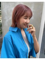 カノエ(canoe)&nbsp;ピンクブラウンレイヤーカット 顔周りレイヤー 20代【西新大濠】