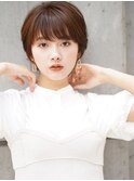 前髪 小顔 ひし形シルエット ショートボブ/横浜髪質改善