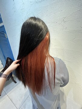 アジールヘア 池袋東口店(agir hair) ブリーチ&ダブルカラーインナーカラーコーラルピンク池袋東口