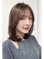 ガーデン 銀座(GARDEN)&nbsp;ミディアムレイヤーカット/前髪顔周りカットイメチェン/ベージュ