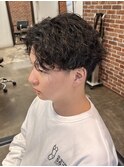 メンズアッシュカラーメンズウェーブヘアメンズパーマ