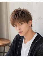 MEN's Baguz MEN'Sカット/ MEN'Sパーマ/ MEN'Sカラー 韓国風ブラウン束感メンズマッシュレイヤーショート