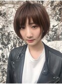 20代30代ブランジュカラーの小顔ショート♪藤沢 ストレート束感