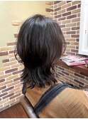 くびれヘア◎ダークグレージュ/レイヤーウルフ