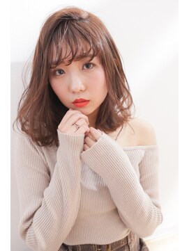 ヘアーサロン ロージー 北上本通り店(Rosy) シースルーバングのミディアムロング