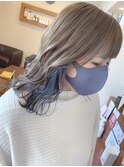 ミルクティーベージュ×ネイビーブルー×インナーカラー