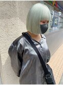 【White mint】ハイトーンボブ_ホワイトミント_ケアブリーチ