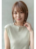 大人かわいいピンクベージュインナーカラーマッシュショートボブ