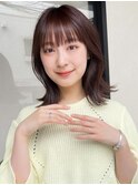 ロブ×切りっぱなし×くびれ巻き×ショコラカラー×10代20代30代