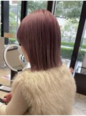 切りっぱなしボブ/ピンクラベンダー