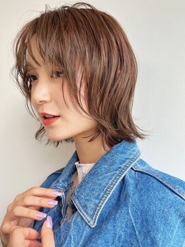 ホォレ 豊中店(fore) オリーブベージュショートミニボブグレージュブリーチレイヤー