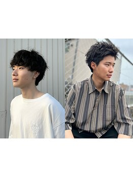 メンズカット・パーマ大歓迎◎トレンドのマッシュやツイスト系スタイルからバーバースタイルまでお任せ！