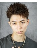 メンズ波巻きツイスパニュアンススパイラルスパイキーショート