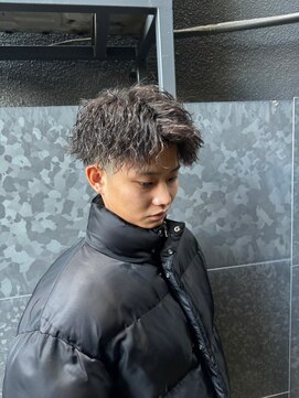 レブヘアー 西院(LEVHAIR) ツイストスパイラルパーマダークアッシュニュアンスパーマ