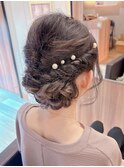 洋装&和装/結婚式お呼ばれルーズアップ編み込み