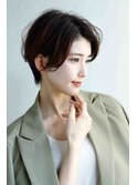 ナチュラルショートミニウルフチェリーブラウン20代30代40代50代