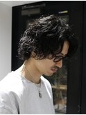 MEN'S/ミディアムラフパーマ/無造作/スパイラルパーマ
