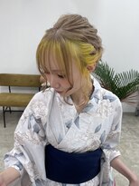 カシェル(cashel kishaba)&nbsp;『イエロー×ベージュ　インナーカラー』