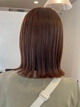 ミルヘアデザイン(mil hair design) 切りっぱなしボブ　ブルーブラック　ブリーチカラー　暗髪
