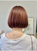 冬カラー◎暖色オレンジブラウン×韓国風レイヤーボブ