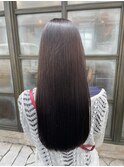 髪質改善カラー×縮毛矯正の艶ロング