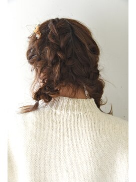 ユノ(juno) 【Lepes】ミディアムゆる編み込み☆おさげアレンジ