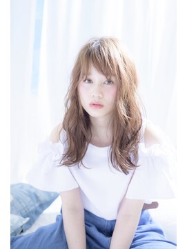 ネオリーブアイム 横浜西口店(Neolive aim) スケルトングレージュカラーのセミロングヘア低温デジタルパーマ