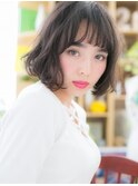 ★くせ毛風エアリーカール黒髪フェミニンボブ20代30代40代★6