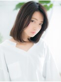 綾瀬/髪質改善/ダークグレージュの切りっぱなしロブヘアa