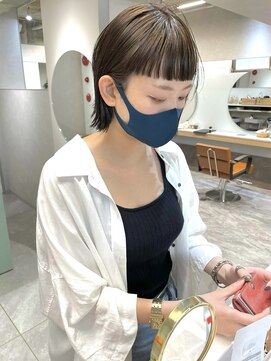 ヘーゼル 博多(HAZEL.) オン眉ワイドバングボブ/HAZEL