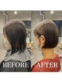 大人ボブ/グレージュカラー/似合わせカット/髪質改善[登戸]