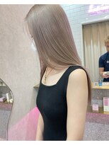 ロンド レア 天神大名店(Lond Le’a)&nbsp;インナーカラー/イヤリングカラー/ミルクティベージュ/ボブ/博多