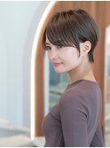 20代30代/大人かわいい/ショートボブ/グレーベージュ/前髪パーマ
