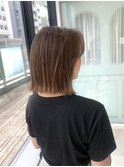 明るめブラウン外ハネBob