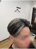 センターパート メッシュカラー