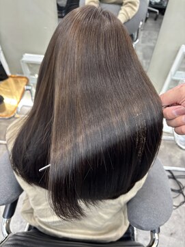 ファビ 渋谷(Fab) くびれヘア/暗めカラー/アプリコットオレンジ/縮毛矯正