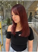 【平林鼓】ボルドーカラー×レイヤーカット