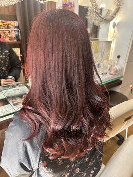 【根岸真奈美】チェリーピンク/セミロング/エノグ