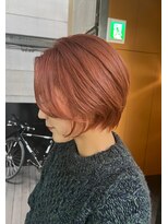 シェリ ヘアデザイン(CHERIE hair design)&nbsp;前下がりショートスタイル×オレンジベージュ［福岡/天神/大名］