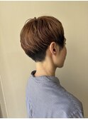 立体感ペールベージュ×ブラウンローライトハンサムショート
