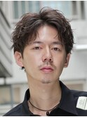 原宿メンズパーマルーズショートアクティブショートツイスパ緩め