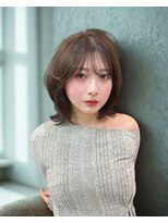 ロシェ 横浜店(loche)&nbsp;ミルクブラウン×ミディアムレイヤーカット×髪質改善×横浜