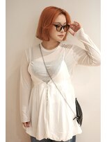 チザン(TIZAN)&nbsp;オレンジベージュ×切りっぱなしボブ