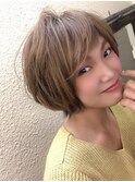 ショートボブ/グラデーションボブ/アッシュベージュ【町田】