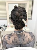 編み込みアップスタイル