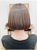 大人かわいいミルクティーブラウンAラインボブ